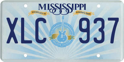 MS license plate XLC937