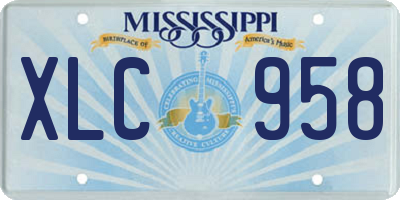 MS license plate XLC958
