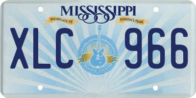 MS license plate XLC966