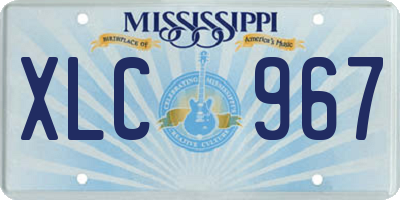 MS license plate XLC967