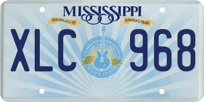 MS license plate XLC968