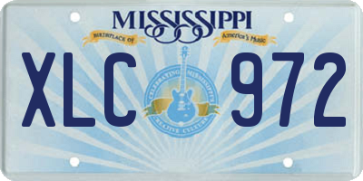 MS license plate XLC972