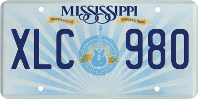 MS license plate XLC980