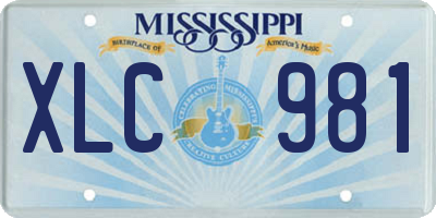 MS license plate XLC981