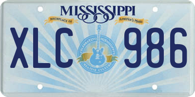 MS license plate XLC986