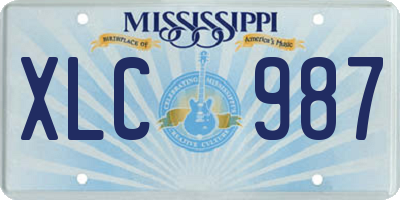 MS license plate XLC987