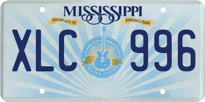 MS license plate XLC996
