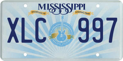 MS license plate XLC997