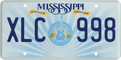 MS license plate XLC998