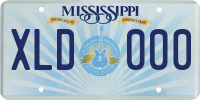 MS license plate XLD000