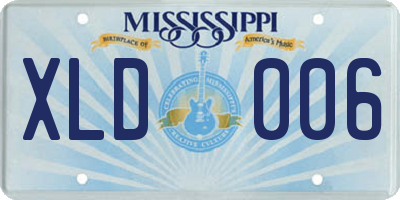 MS license plate XLD006