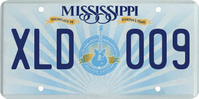 MS license plate XLD009