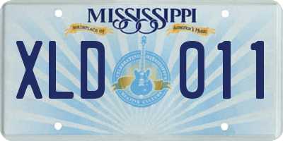 MS license plate XLD011