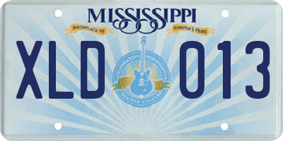 MS license plate XLD013
