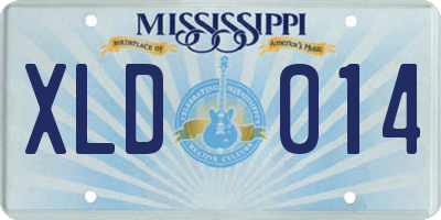 MS license plate XLD014