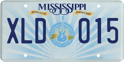 MS license plate XLD015