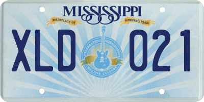 MS license plate XLD021