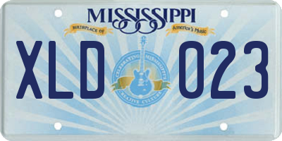 MS license plate XLD023