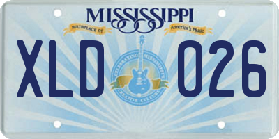 MS license plate XLD026