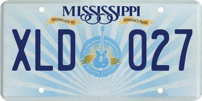 MS license plate XLD027