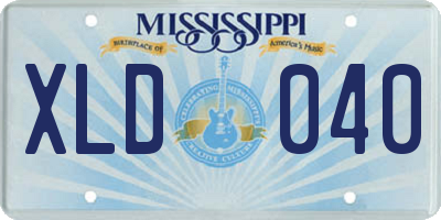 MS license plate XLD040