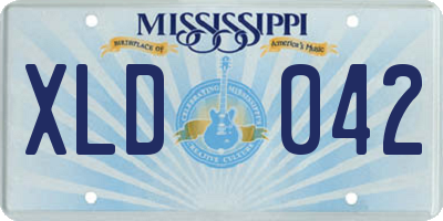 MS license plate XLD042