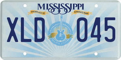 MS license plate XLD045