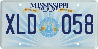 MS license plate XLD058