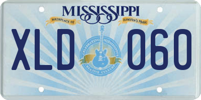 MS license plate XLD060