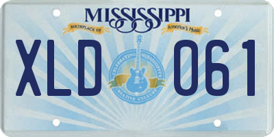MS license plate XLD061