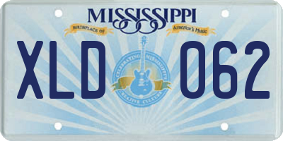 MS license plate XLD062