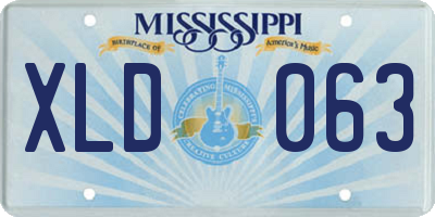 MS license plate XLD063