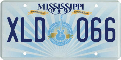 MS license plate XLD066