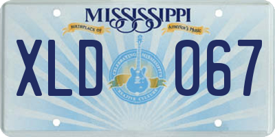 MS license plate XLD067