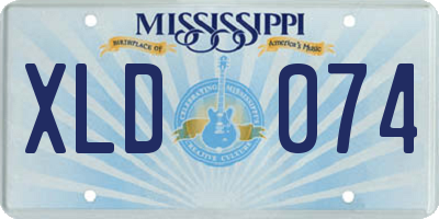 MS license plate XLD074