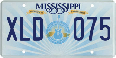 MS license plate XLD075