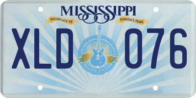 MS license plate XLD076