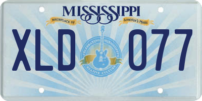 MS license plate XLD077