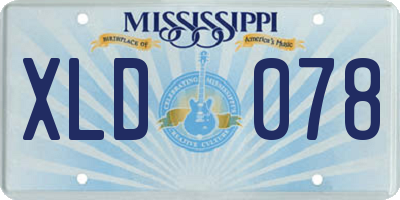 MS license plate XLD078