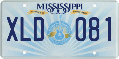 MS license plate XLD081