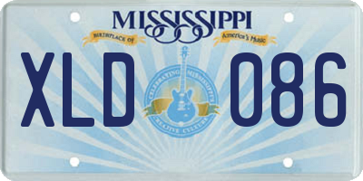 MS license plate XLD086