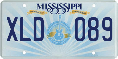 MS license plate XLD089