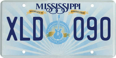MS license plate XLD090