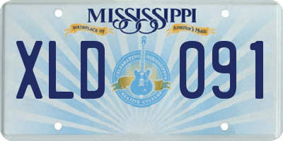 MS license plate XLD091