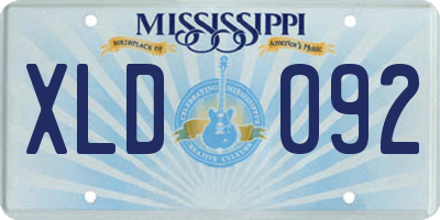 MS license plate XLD092