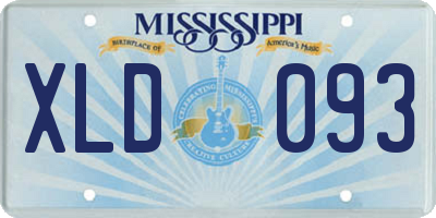 MS license plate XLD093
