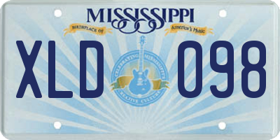 MS license plate XLD098