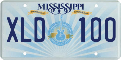 MS license plate XLD100