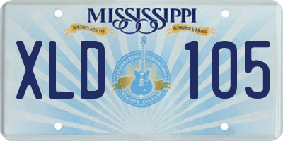 MS license plate XLD105
