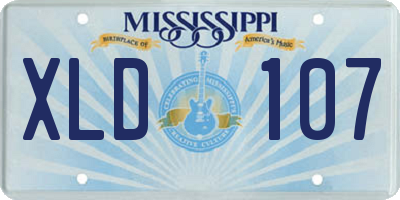 MS license plate XLD107